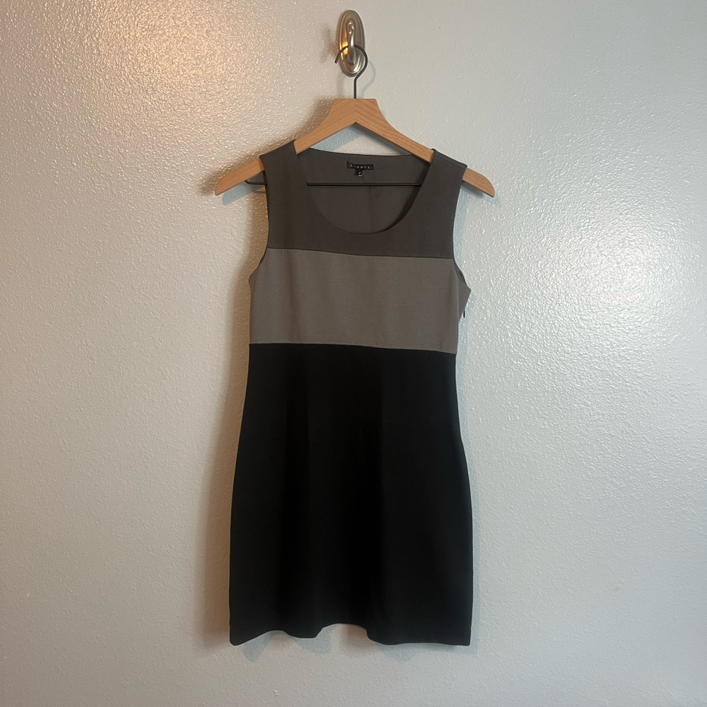 Theory Audrey Colorblock Sleeveless, Grey and Black, Size: 2